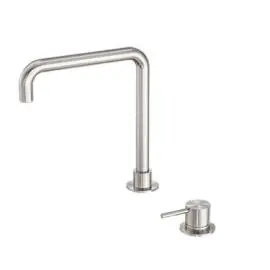 MECCA HOB BRUSHED NICKEL BASIN MIXER SQUARE SWIVEL SPOUT