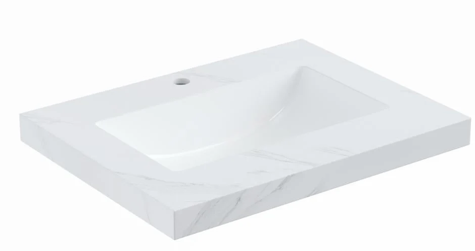 600*460*50mm CETO Diamond SINTERED top seamless jointed with ceramic basin with tap hole