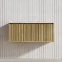 890*496*380mm Ceto Bellevue Wall Hung Bathroom Vanity Left Hand Drawer Push-to-Open Prime Oak