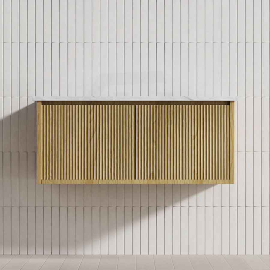 890*496*380mm Ceto Bellevue Wall Hung Bathroom Vanity Right Hand Drawer Push-to-Open Prime Oak