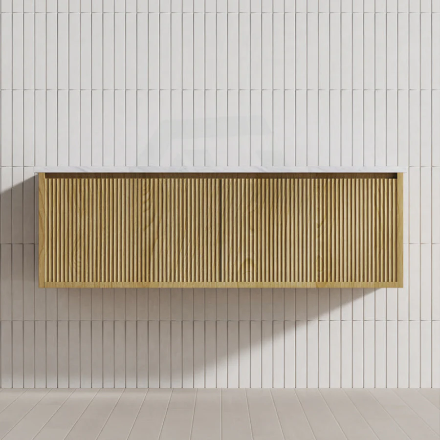 1190*496*380mm Ceto Bellevue Wall Hung Bathroom Vanity Left Hand Drawer Push-to-Open Prime Oak