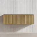 1190*496*380mm Ceto Bellevue Wall Hung Bathroom Vanity Left Hand Drawer Push-to-Open Prime Oak