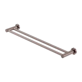 MECCA DOUBLE TOWEL RAIL 600MM BRUSHED BRONZE 