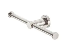 MECCA DOUBLE TOILET ROLL HOLDER BRUSHED NICKEL 