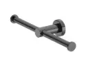 MECCA DOUBLE TOILET ROLL HOLDER GUN METAL  