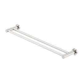 MECCA DOUBLE TOWEL RAIL 800MM BRUSHED NICKEL 