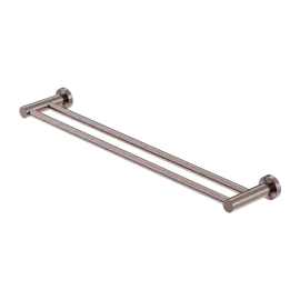MECCA DOUBLE TOWEL RAIL 800MM BRUSHED BRONZE 