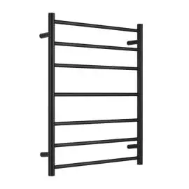 MECCA MATTE BLACK 240V 7 BAR HEATED TOWEL LADDER