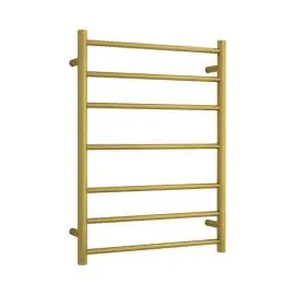 MECCA BRUSHED GOLD 240V 7 BAR HEATED TOWEL LADDER