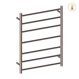 MECCA BRUSHED BRONZE 240V 7 BAR HEATED TOWEL LADDER