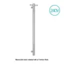 MECCA CHROME 240V SINGLE VERTICAL HEATED TOWEL RAIL
