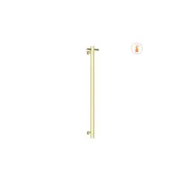 MECCA BRUSHED GOLD 240V SINGLE VERTICAL HEATED TOWEL RAIL