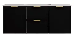 1190*455*480mm Matte Black CETO Miami Wall Hung PVC Cabinet