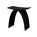 Chiefly Solid Surface Stone Matte Black Bath Stool