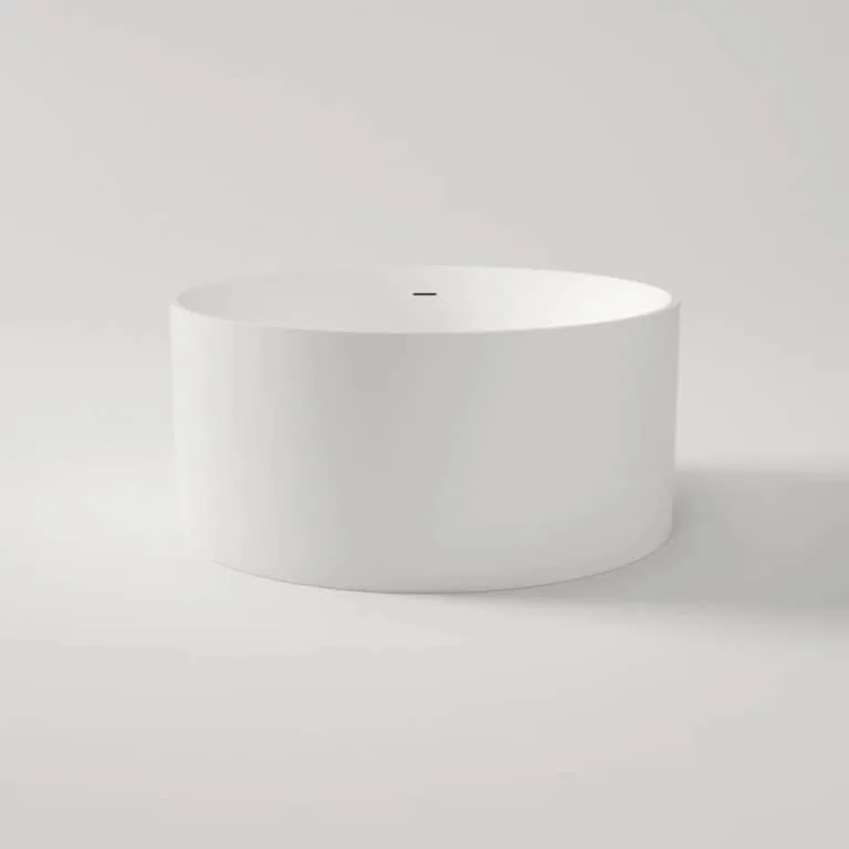 Como Round Freestanding Bathtub – Matte White – Overflow – 1280mm