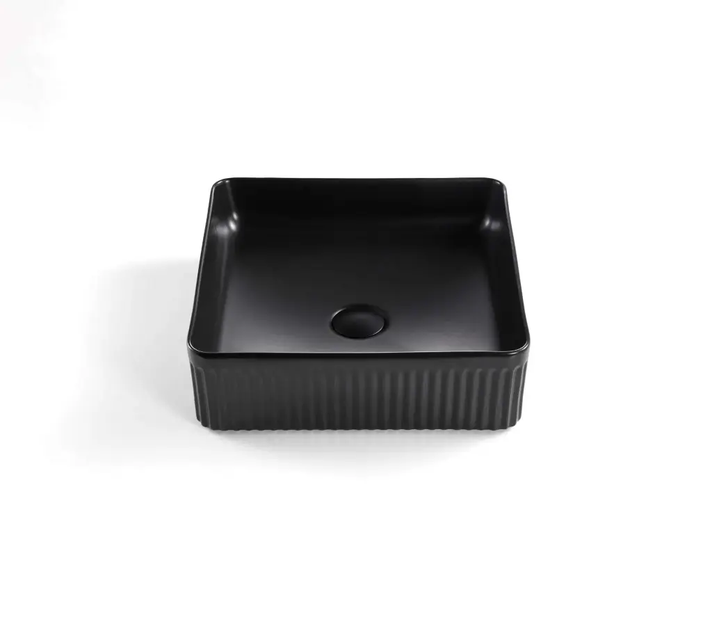 Cascade Matte Black Square Above Counter Art Basins 