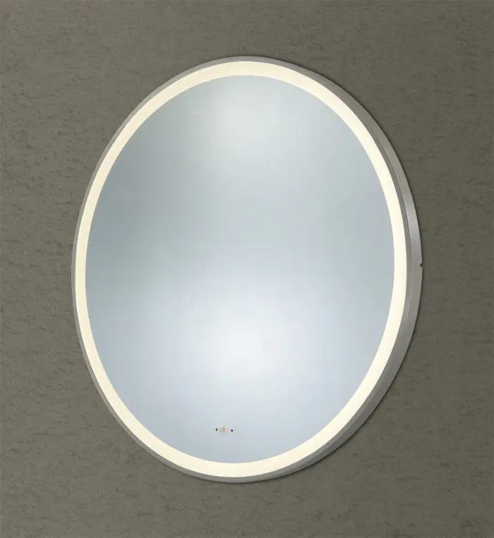 Luna Iron Framed LED Mirror Electroplated Gun Metal-800mm