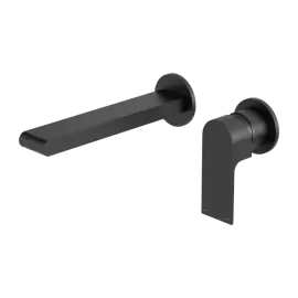 BIANCA WALL BASIN/BATH MIXER SEPARATE BACK PLATE 230MM MATTE BLACK 