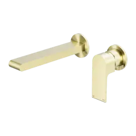 BIANCA WALL BASIN/BATH MIXER SEPARATE BACK PLATE 230MM BRUSHED GOLD 