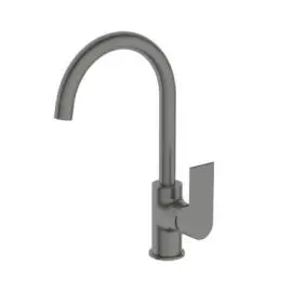 BIANCA GUN METAL KITCHEN MIXER GOOSENECK SPOUT