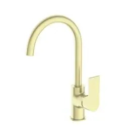 BIANCA BRUSHED GOLD KITCHEN MIXER GOOSENECK SPOUT
