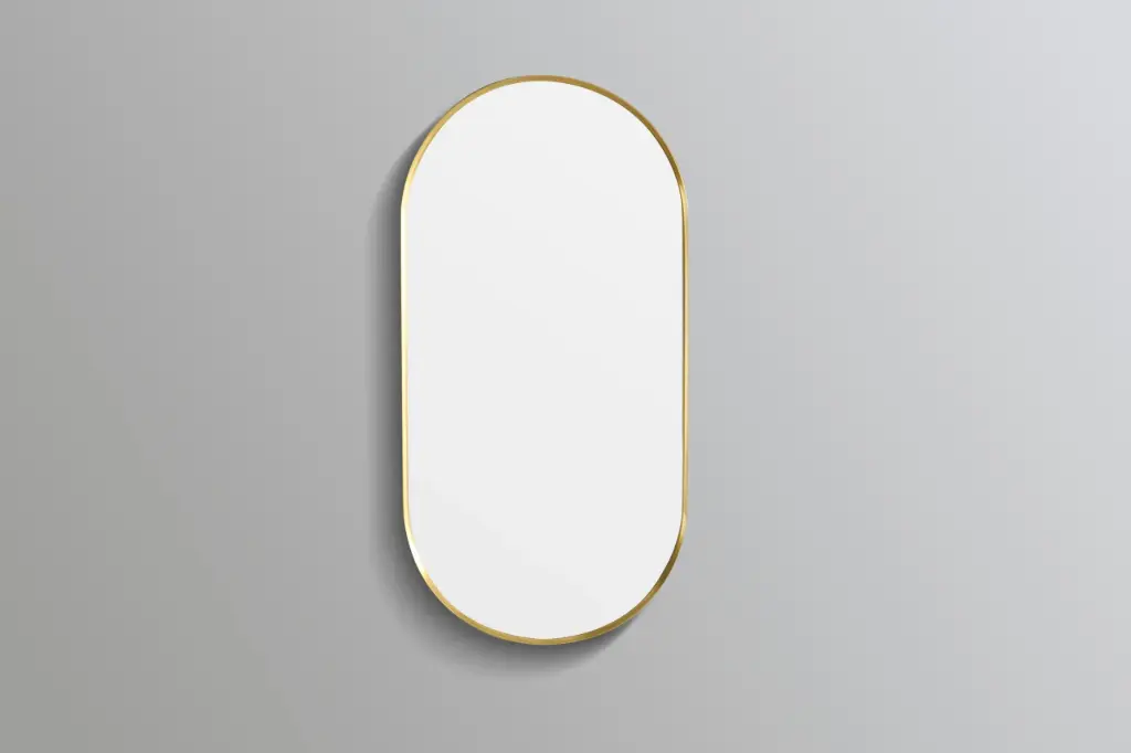 450x900x35mm Oliva Oval Yellow Gold Framed Mirror