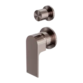 BIANCA SHOWER MIXER WITH DIVERTOR SEPARATE BACK PLATE BRUSHED BRONZE 