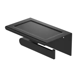 BIANCA MATTE BLACK TOILET ROLL HOLDER WITH PHONE HOLDER