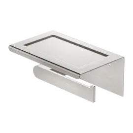 BIANCA BRUSHED NICKEL TOILET ROLL HOLDER WITH PHONE HOLDER