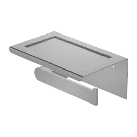 BIANCA GUN METAL TOILET ROLL HOLDER WITH PHONE HOLDER