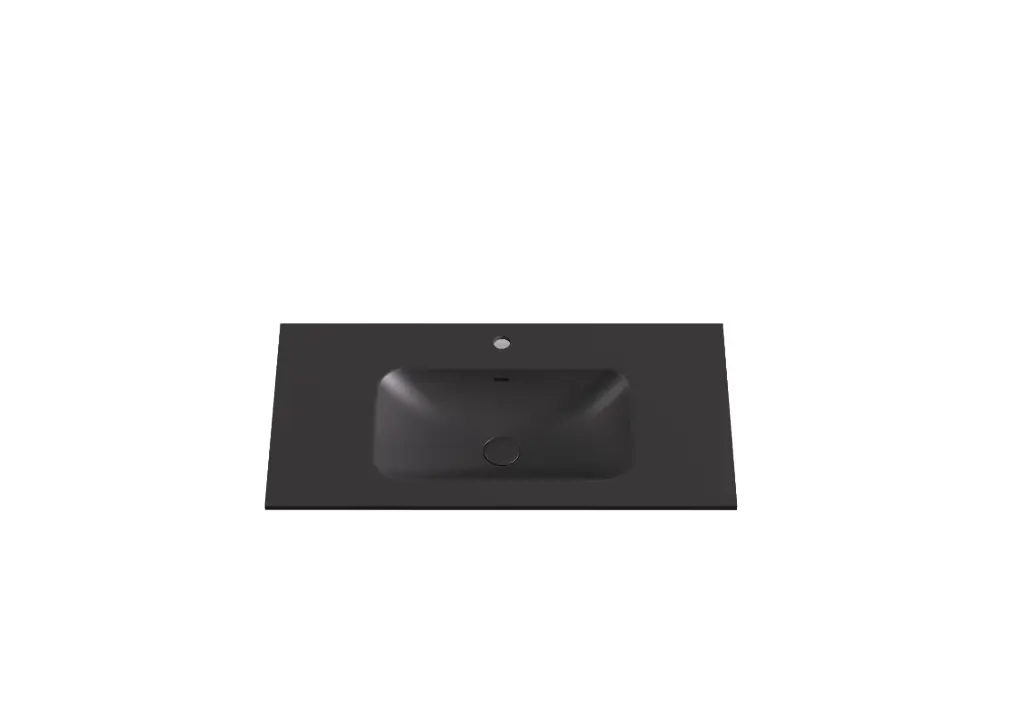 900x460x145mm Chiefly Solid Surface Stone Basin hole Matte Black