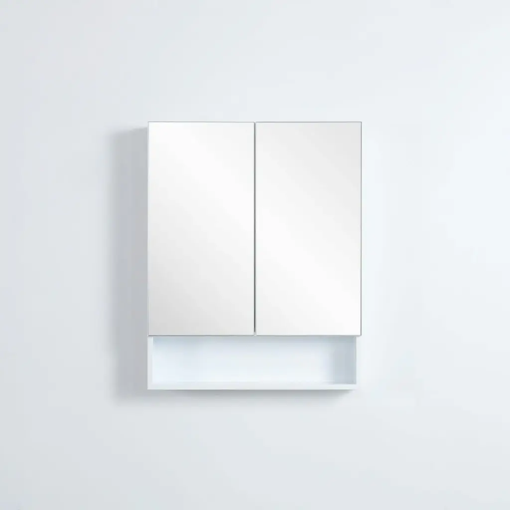 Fremantle Shaving Cabinet – Two Doors – Matte White – 600x750x155mm