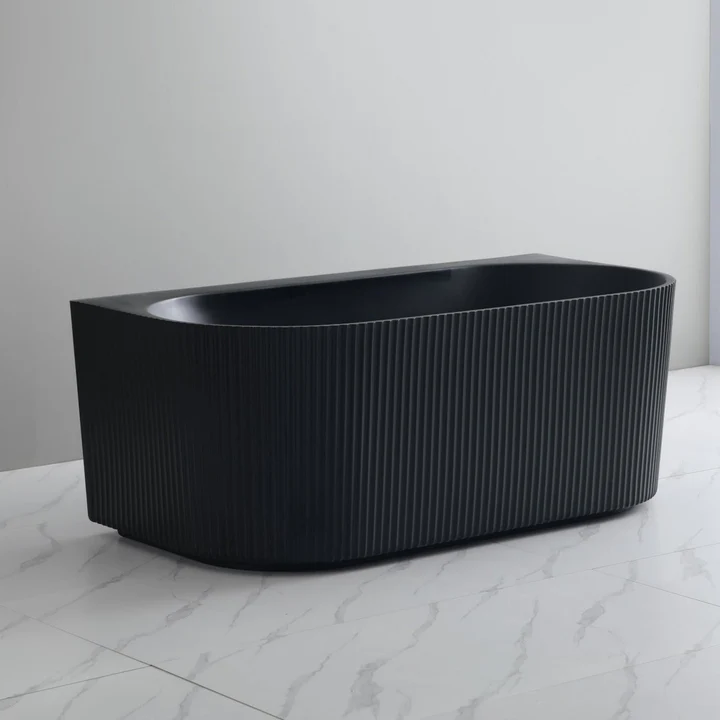 Bari Grove Oval Free Standing Bathtub 1500mm Matte Black 