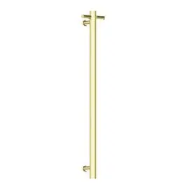 HEATED VERTICAL BRUSHED GOLD TOWEL RAIL BRUSHED