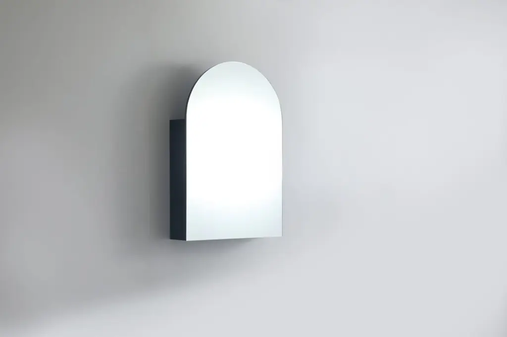 600x900x155mm Olivia Matte Black Mirror Cabinet