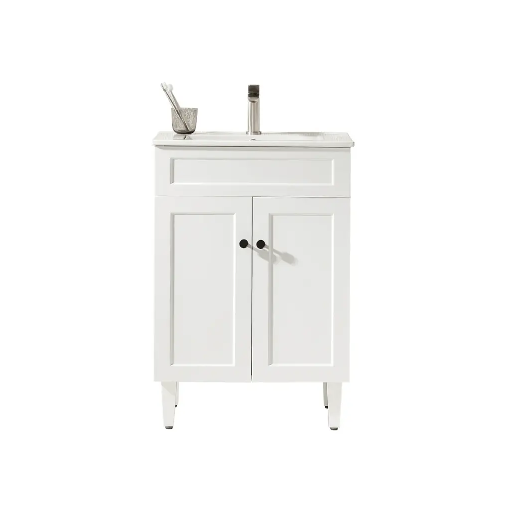 Ceto Harrington 600mm Freestanding Vanity Matte White (Ceramic Top)
