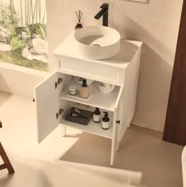 Ceto Harrington 600mm Freestanding Vanity Matte White (Stone Top)