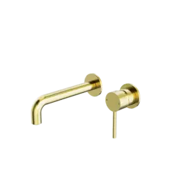 DOLCE WALL BASIN/BATH MIXER SEPARATE BACK PLATE BRUSHED GOLD 