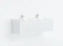 CETO Kirribilli Wall Hung PVC Cabinet CK1200W matte white with ceramic top and double bowl 