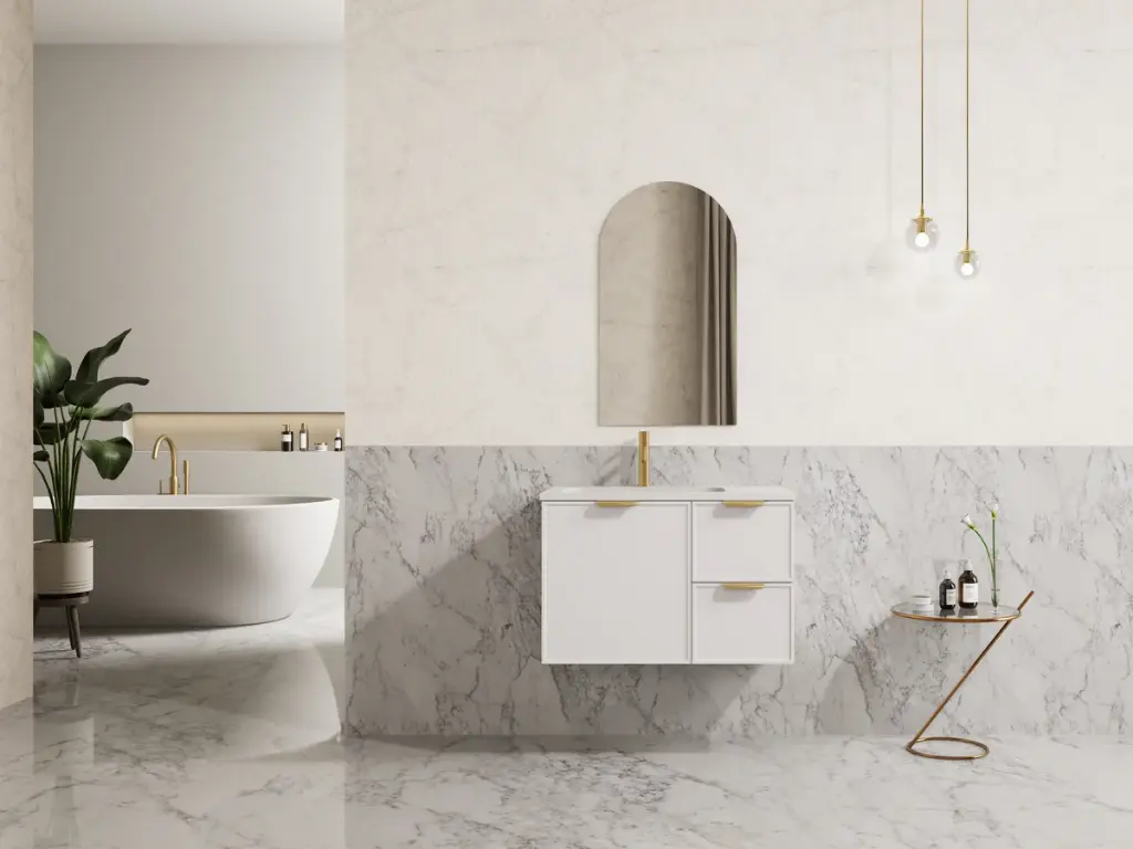 740*455*480mm CETO Miami Wall Hung PVC Cabinet Matte White Right-Hand Drawers