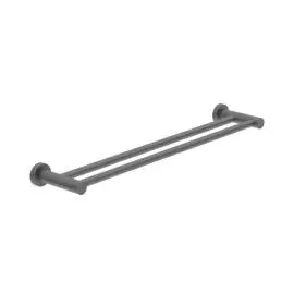 CLASSIC MATTE BLACK DOUBLE TOWEL RAIL 600MM