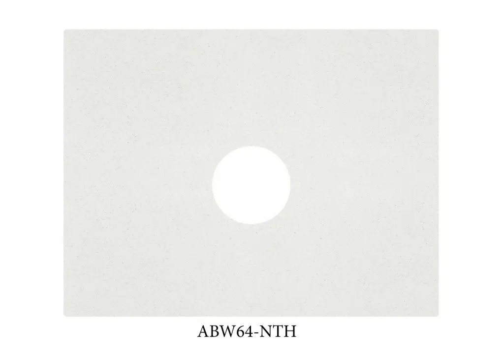 600*460*20mm Above Counter – Blanc White Center Waste & 2 o’clock or 10 o’clock tap hole 
