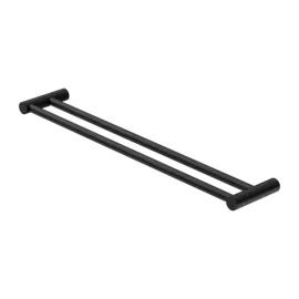 NEW MATTE BLACK MECCA DOUBLE TOWEL RAIL 600MM
