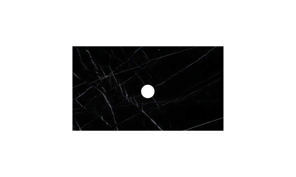 900*460*20mm Nero Marquina Centre Waste & 2 o’clock or 10 o’clock tap hole 