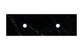 1500*460*20mm Nero Marquina Centre Waste & 2 o’clock or 10 o’clock tap hole-Double bowl 