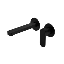 ECCO WALL BASIN/BATH MIXER SEPARATE BACK PLATE MATTE BLACK 