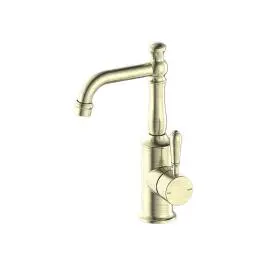 YORK AGED BRASS BASIN MIXER WITH METAL LEVER