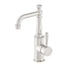 YORK BRUSHED NICKEL BASIN MIXER WITH METAL LEVER