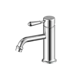 YORK STRAIGHT CHROME BASIN MIXER WITH METAL LEVER