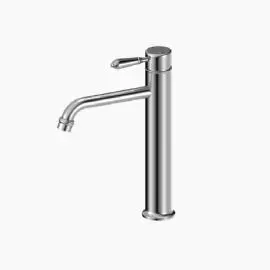 YORK STRAIGHT TALL CHROME BASIN MIXER WITH METAL LEVER